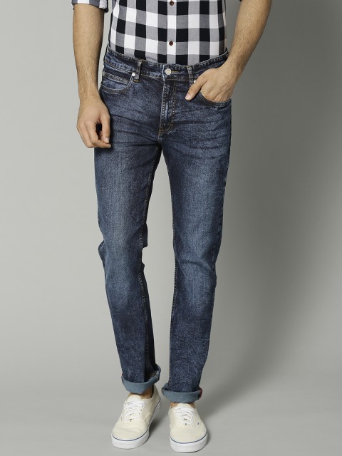

French Connection Men Navy Blue Slim Fit Mid-Rise Clean Look Stretchable Jeans