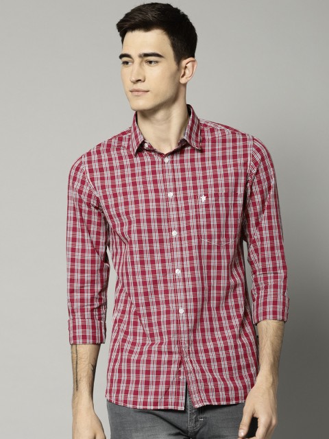 

French Connection Men Red & White Regular Fit Checked Casual Shirt