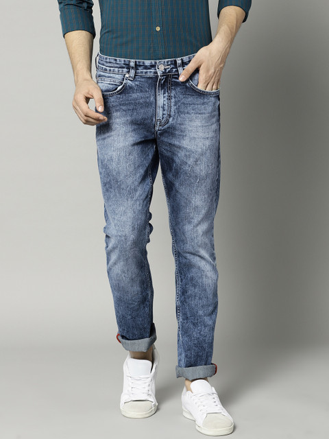 

French Connection Men Blue Slim Fit Mid-Rise Clean Look Stretchable Jeans