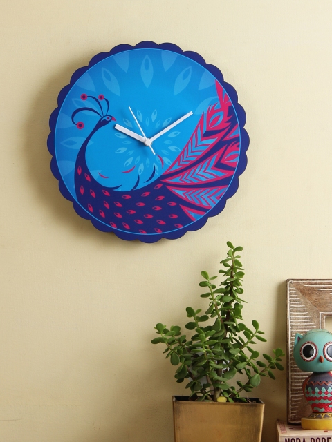 

RANGRAGE Blue Handcrafted Round Printed Analogue Wall Clock