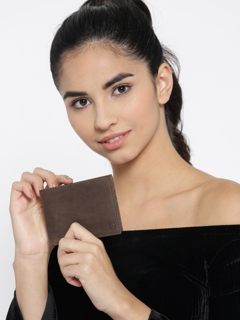 

Carlton London Women Coffee Brown Solid Two Fold Wallet
