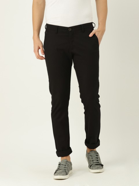 

Allen Solly Men Black Smart Slim Fit Solid Regular Trousers
