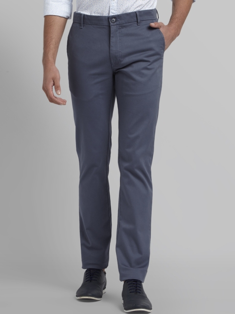 

Parx Men Blue Slim Fit Self Design Regular Trousers