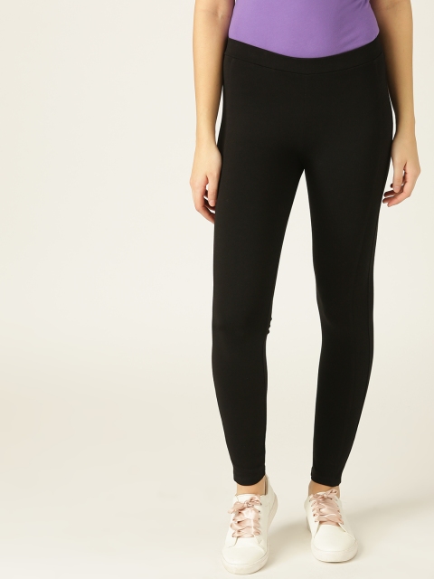 

United Colors of Benetton Women Black Solid Treggings