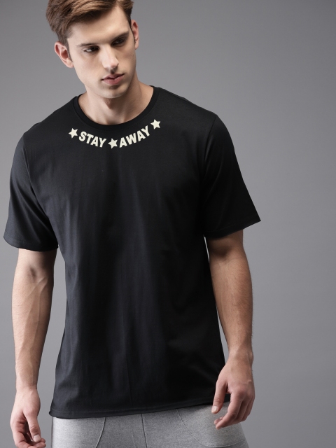 

Moda Rapido Men Black Printed T-shirt