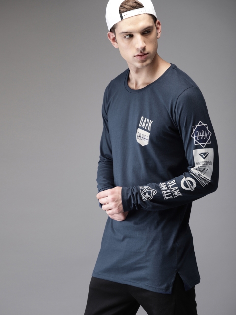 

Moda Rapido Men Navy Blue Printed T-shirt
