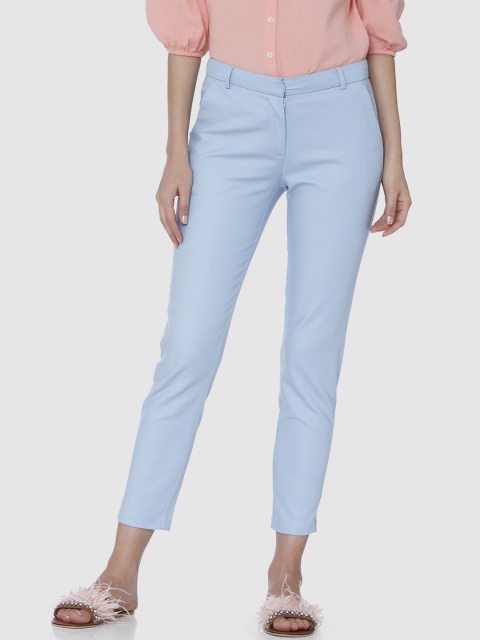 

Vero Moda Women Blue Straight Fit Solid Cropped Chinos