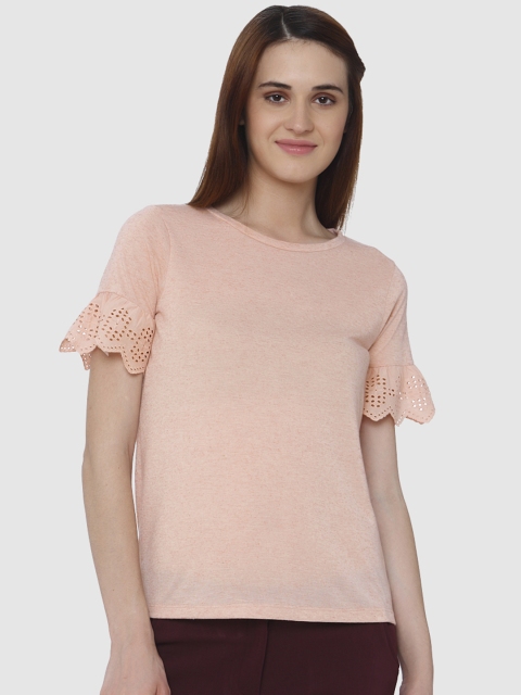 

Vero Moda Women Pink Solid Top