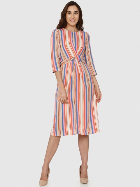 

Vero Moda Women Multicoloured Striped A-Line Dress, Multi