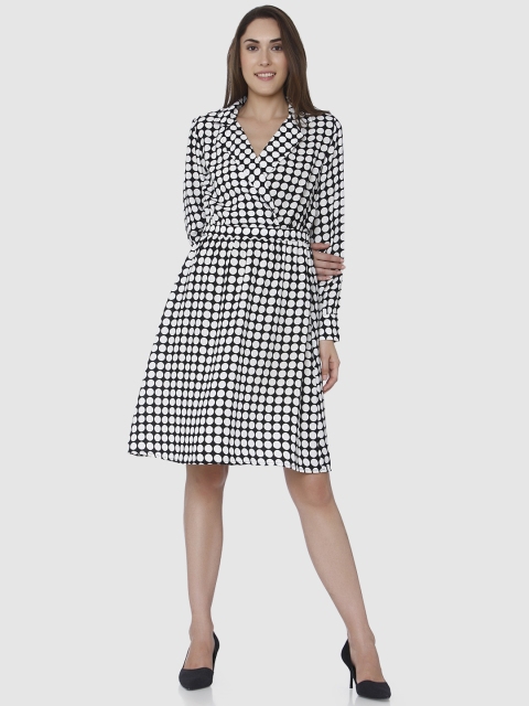 

Vero Moda Women Black Printed A-Line Dress