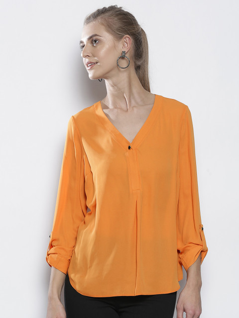 

DOROTHY PERKINS Women Orange Solid Top