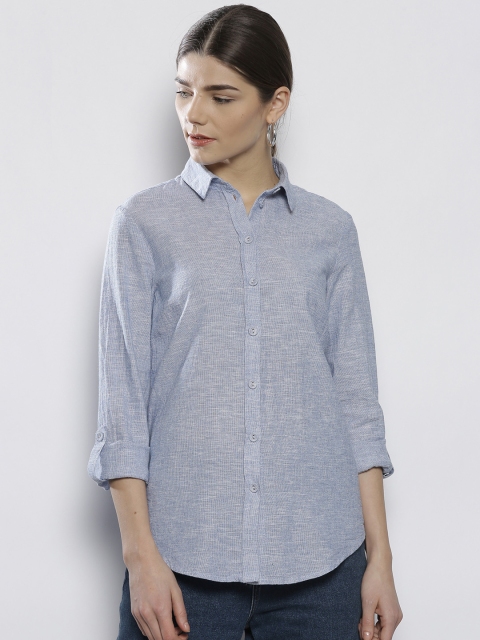 

DOROTHY PERKINS Women Blue Regular Fit Solid Casual Shirt