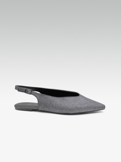 

DOROTHY PERKINS Women Silver-Toned Solid Shimmer Effect Flats