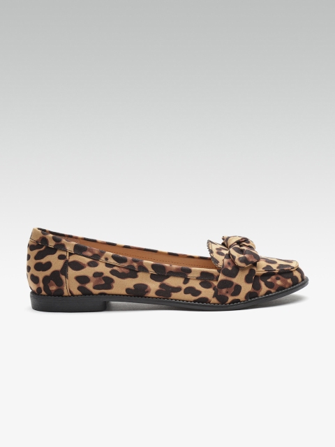 

DOROTHY PERKINS Women Beige & Black Leopard Print Loafers