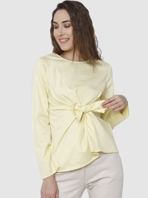 

Vero Moda Women Yellow Solid Top