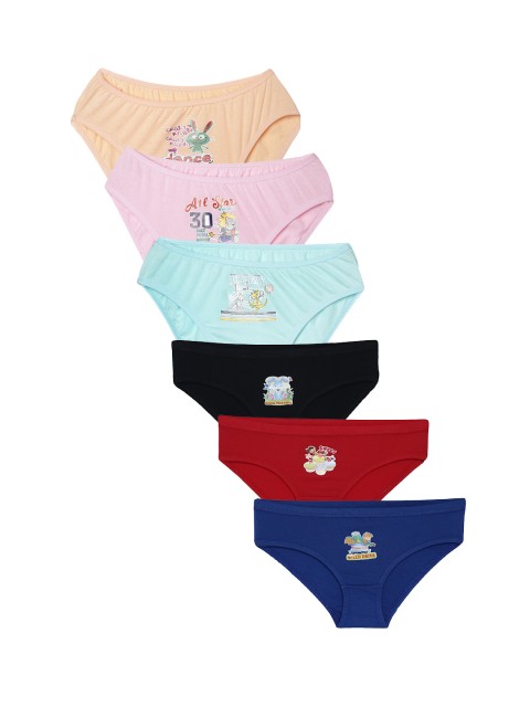 

Leading Lady Girls Pack of 6 Assorted Printed Briefs POLLY-DB-27-6-75