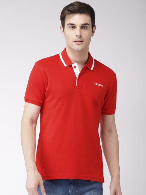 

Kappa Men Red Solid Polo T-shirt