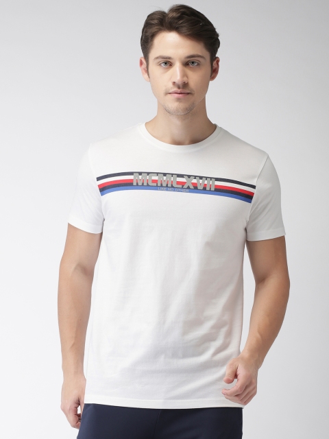 

Kappa Men White Printed Round Neck T-shirt