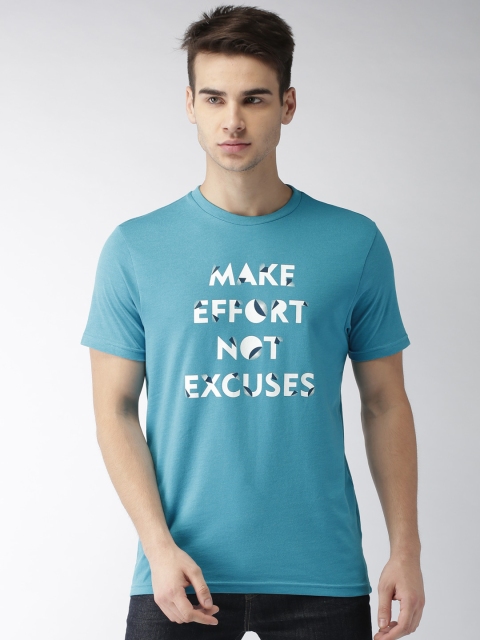

Kappa Men Blue Printed Round Neck T-shirt