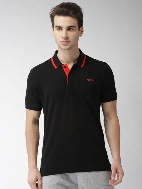 

Kappa Men Black Solid Polo Collar T-shirt