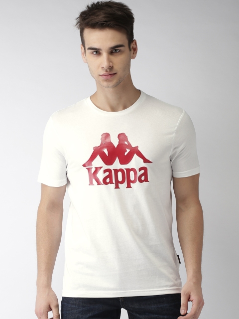 

Kappa Men White Printed Round Neck T-shirt