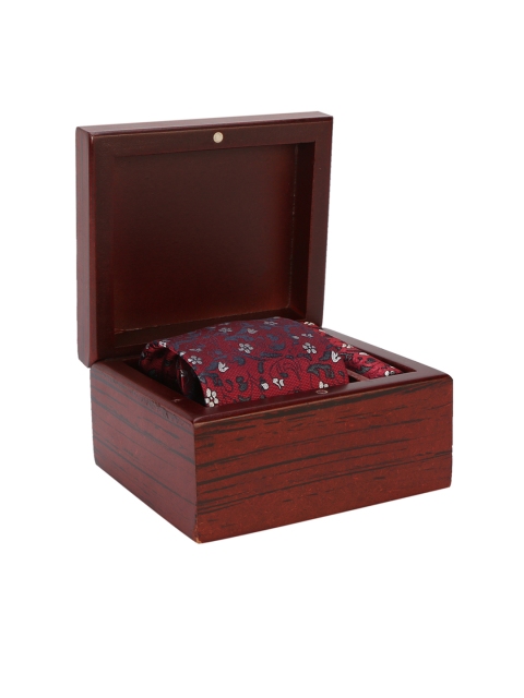

Peter England Men Maroon Tie and Pocket Square Accessory Combo