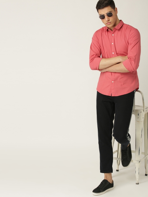 

ESPRIT Men Coral Pink Slim Fit Solid Casual Shirt