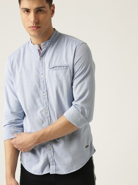 

ESPRIT Men Blue Slim Fit Solid Casual Shirt