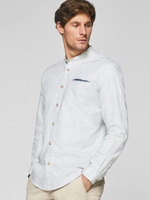 

ESPRIT Men Grey Melange Slim Fit Solid Casual Shirt