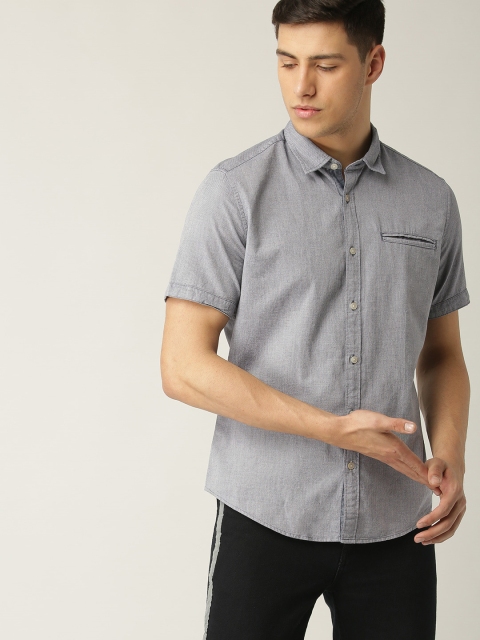 

ESPRIT Men Blue Slim Fit Solid Casual Shirt