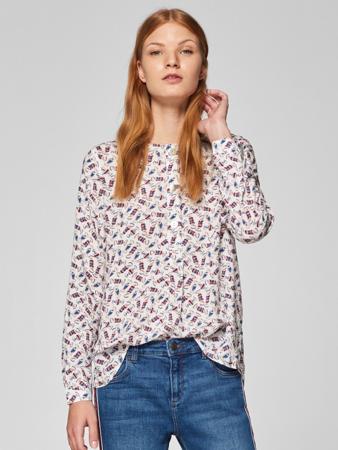 

ESPRIT Women White Printed Top