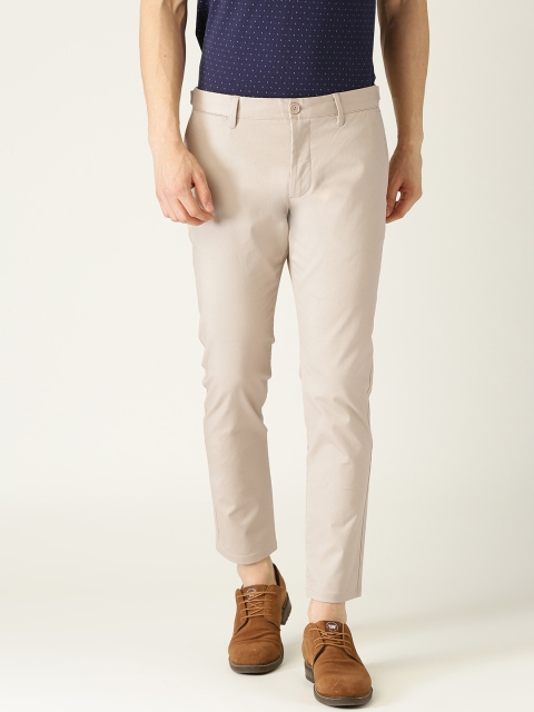 

ESPRIT Men Beige Slim Fit Solid Regular Trousers