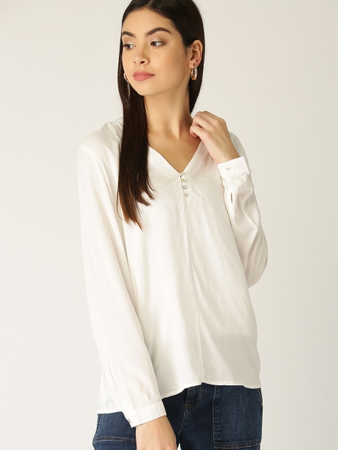 

ESPRIT Women White Solid Top