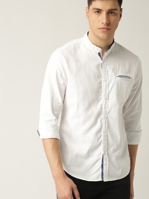 

ESPRIT Men White Slim Fit Solid Casual Shirt