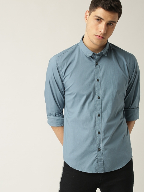 

ESPRIT Men Blue Slim Fit Solid Casual Shirt