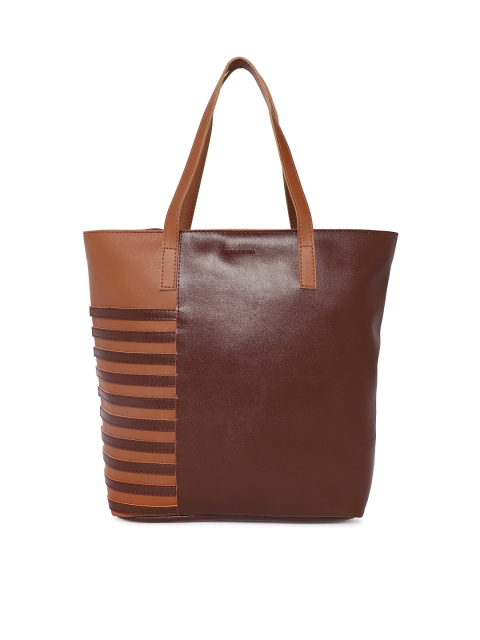 

Kanvas Katha Brown Colourblocked Tote Bag