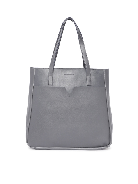 

Kanvas Katha Grey Solid Tote Bag