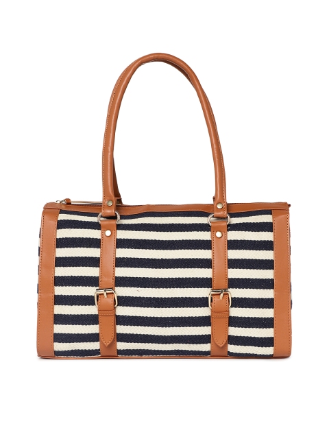 

Kanvas Katha Black & White Striped Shoulder Bag