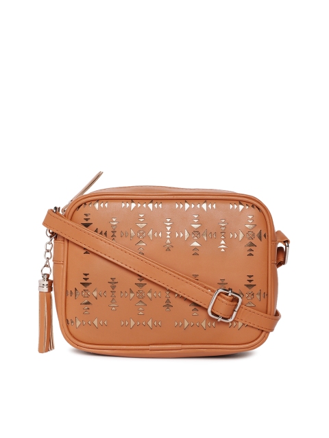 

Kanvas Katha Tan Self Design Sling Bag