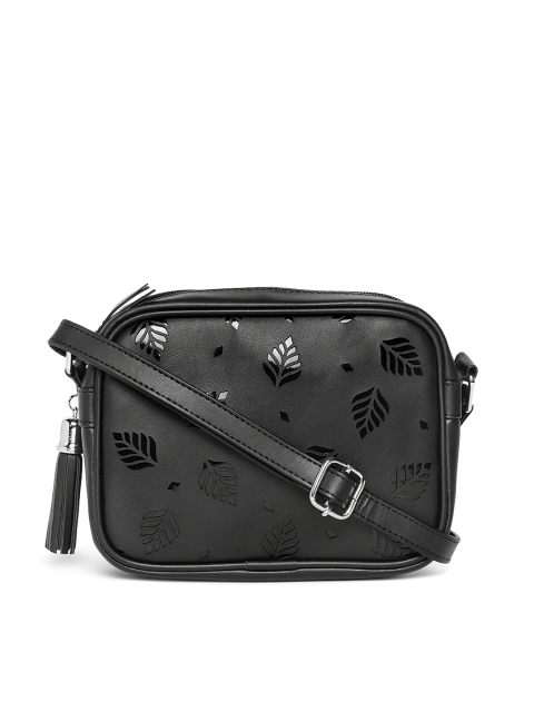 

Kanvas Katha Black Self Design Sling Bag