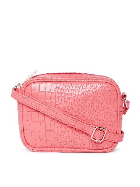 

Kanvas Katha Pink Textured Sling Bag