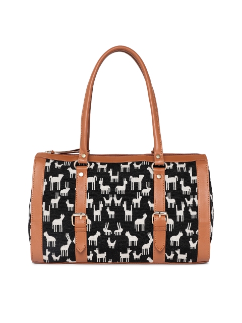

Kanvas Katha Black & White Printed Shoulder Bag