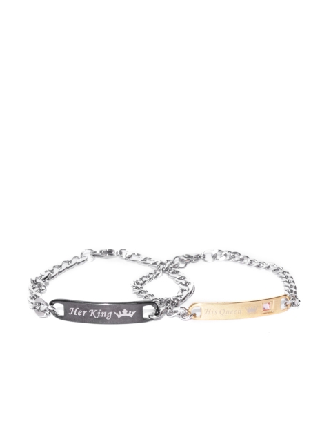 

YouBella His & Her Link Bracelets, Silver