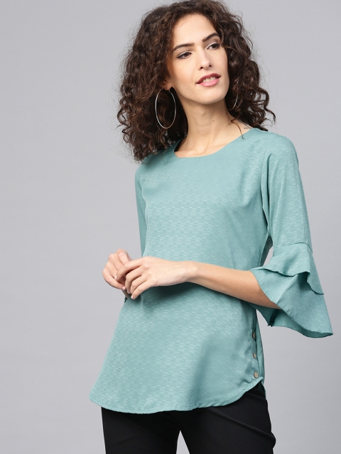 

Shree Women Sea Green Self Design Tunic