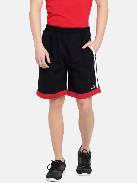 

FiTZ Men Black Solid Regular Fit Sports Shorts