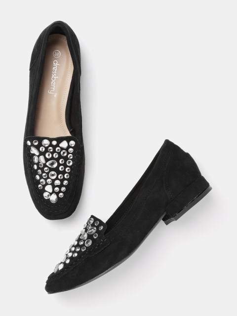 

DressBerry Women Black Embellished Ballerinas