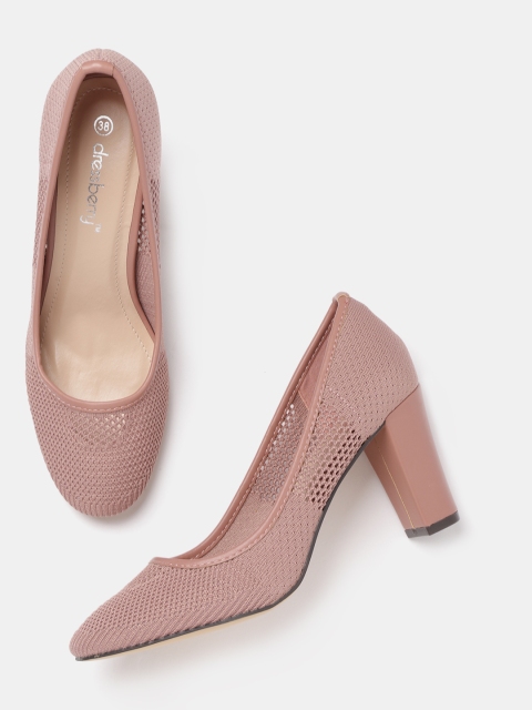 

DressBerry Women Pink Woven Design Pumps