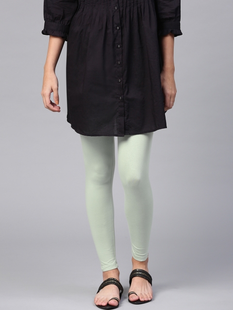 

W Women Mint Green Solid Leggings