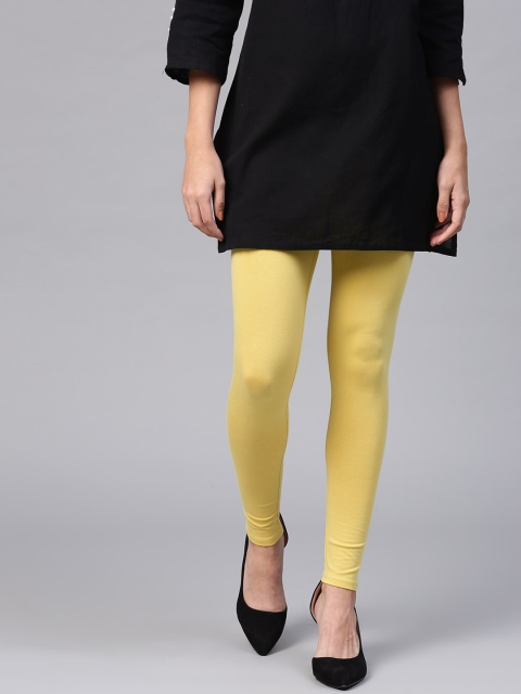

W Women Yellow Solid Leggings