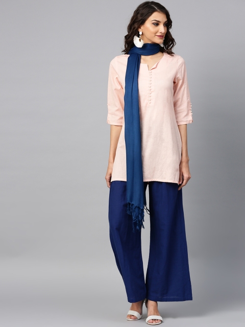

W Navy Blue Solid Dupatta